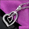 Pendant Necklaces Pendants Jewelry Diamond Heart Necklace Double Hearts Chain Women Children Fashion Drop Delivery 2021 U5Ytk