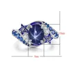 Accessori moda Anelli a fascia in cristallo blu Gioielli da donna per donna Anello Fidget in argento con stella a cinque punte