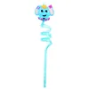 1PC Cartoon Animal Series Theme Plastic Straws Reusable Drinking Straws For Children Bar Home Kitchen Birthday Party Decor 20220607 D3