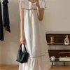 Robes Décontractées HziriP A-Line Oversize Dress Femmes Sans Manches Col Marin All Match Summer Holiday Chic Loose Elegant Office LadyCasual