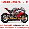 OEM Body +Tank för Honda CBR 1000 CBR1000 RR CC 1000cc 17-19 Kroppsarbete 13NO.124 CBR1000CC CBR1000RR 17 18 19 CBR 1000RR 2017 2018 2019 Injektion Mögel FAIRING STOCK