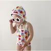 مولود طفل رضيع طفل وفتاة حبال ساحة ملابس صغيرة من زهرة القطن المطبوعة مع غطاء السباحة 220427