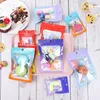 100pcs lot Gradient Color Flat Zipper Bags Holographic Aluminum Foil Pouch Cosmetics Gift Retail Bags with Hang Hole