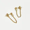 gold ball back earrings