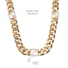Collar colgante de cartas de marca de diseño de lujo cadena de encanto de 18 km suéter de diamante de imitación de perlas chapadas en oro