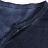 T-shirts pour hommes 2022 Hommes Henley Chemise Tee Tops Manches longues Élégant Slim Fit T-shirt Bouton Placket Casual Outwear Design