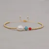 Charm armband go2boho s￶tvatten p￤rlarmband f￶r kvinnor gyllene p￤rlsp￤rlsmycken pulserar justerbara p￤rlor smycken perles armele