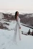 セクシーなオープンバックレース自由ho放自いくつかのレースレースApplQiues Long Long Bridal Gowns Full Sleeve 2022冬の秋の花嫁ドレスシフォンコートトレインローブ