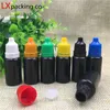 1500 pièces 10 ML 0.35 OZ plastique noir vide petites bouteilles gouttes petite Essence parfum liquide conteneurs cosmétiques