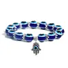 Retro Blue Devil's Eye Bransele Bransoletka dla mężczyzn Kobiety Ręka Fatima Lucky Bracelets Akcesoria