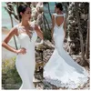 Сексуальное свадебное платье русалки без рукавов с кружевной аппликацией и иллюзией сзади, свадебное платье в стиле бохо с длинным шлейфом, платье невесты