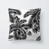 Coussin décoratif oreiller nordique décoration maison tropicale housse de coussin noir blanc plante feuilles décor jeter Sofa295I