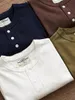 Camisetas masculinas verão americano retro 230g colarinho pesado camiseta de três agulha de algodão puro de algodão puro capa curta de manga curta