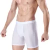 4 Pack Mens Shorts Ice Silk Comfort Breathable Bashing Mesh Longg Leg Brief Viscose Sous-vêtements pour hommes Pantalons Innerwear Gift 220621