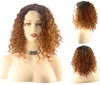 High light Ombre Medium Short Remy Curly small Lace Front Hair Wigs