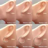 Hoop & Huggie Sterling Silver Earrings For Women Simple Ear Bone Small Mini Buckle Round Circle HoopsHoop