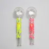 Colorful Style Pyrex Glass Oil Burner Pipe Straight Tube Hand Pipes Mini Oil Dab Rigs Glow In The Night Smoking Accessories SW125