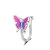 Rainbow Cekiny Butterfly Nose Pierścionki Piercing Barmell 14G Steel Steel Batoniki Nos Ring Unisex Biżuteria