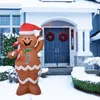 Dekoracje świąteczne nadmuchiwane piernikowe mężczyzna trzymaj cukierki dekoracje zimowe na zewnątrz urocze świetliste ozdoby