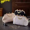 Evening Bags Lace Wedding Bridal Handbags with Hollo Out Style Ladies Evening Bags White Color Floral Day Clutch Purse 220321