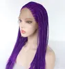 New Sexy long Purple Front lace Braids Handmade Women's Party hair wigs