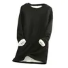 Sweat-shirt à capuche pour femme, vêtement d'hiver en molleton épais, en velours, chaud, solide, sous-vêtements, chemisier, hauts, 230206