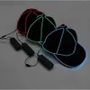 Portable EL Wire Baseball Cap Plain LED Light Hip Hop Hat Glowing In The Dark Snapback For Party Decoration