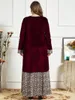 Plus Size Dresses Embroidery Original Design Velvet Dress Women Patchwork Indie Folk Arabic Muslim Ankle-LengthPlus