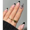 Faux ongles 24 pièces/boîte femmes mode couverture complète outil de manucure artificielle français faux amande portable ongles conseils Prud22