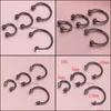 Näsringar Studs Body Jewelry Anodised Black Horseshoe Bar Lip Septum Ear Ring Olika storlekar tillgängliga Piercing Drop Leverans 207311957