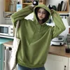 Hoodies للنساء بلوزات الخريف الشتاء Frog Eyes Withedshirt ship-up plush Fleece Women Exclued Thruction