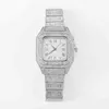 Men Diamond Quartz Gold Hip Hop Luxury Brand Polsband met Micropave CZ Stainls Steel Watch Clock