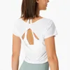 Yoga Top Suit dames rug blouse bacteriostatisch ademende snel drogende sport t-shirt hardloop training fitness shirt korte mouw tees