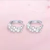 Hoop Huggie Sterling Silber Nette Kristall Diamant Moissanite Blume Ohrringe Für Frauen Mädchen Engagement Ohrstecker Schmuck