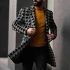 Män Autumn Long Coat Single-Breasted Lapel Fashion Office Winter Mid-Längd Jacket 2021 Casual Wool Coats Overdimasion Men's Blends T220810