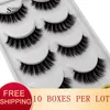 SHIDISHANGPIN 10 boxes wholesale false eyelashes natural long mink lashes 3d volume fake eyelashes hand made makeup lash G600 220524