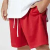Pantalones cortos de verano hombres de moda de moda malla aliviable macho pantalones cortos informales cómodos fitness masculinos pantalones cortos 220617