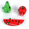 Paintings Montessori Toys Fun Wooden Toy Worm Eat Fruit Apple Pear Cheese Early Learning Teaching Aid Baby Kids Educational GiftsPaintings