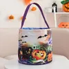 Ny Halloween Basket Party Supplies Glowing Pumpkin Bag Childras Portable Candy Bag Ghost Festival Tote Bucket Decoration FY5388 0727