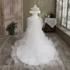 Vestidos de noiva sereia, namorada organza babados do trem da catedral com botões Princesa feita sob medida para vestir vestido de novia