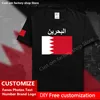 Bahrain Country Flag Tshirt DIY Custom Jersey Fans Name Number Brand Cotton T shirts Men Women Loose Casual Sports T shirt 220616