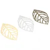 100PCS Craft Hollow Leaves Harly Charm Gold Charm Jewelry Making Plated Diy Necklace Silver7633938