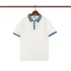 Designer Men's T-shirts High Sense Light Luxury Polo Short Sleeve Splicing Color High-End Casual Lapel T-shirt European Shirt Black White Fashion Men and Womenm-3xl
