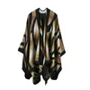 Tricots pour femmes Tees épais surdimensionnés réversibles femmes hiver camouflage tricoté cachemire poncho capes châle cardigans pull manteau automne 202