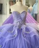 REOLE BLUE QUINCEANERA Vestido 2023 Sweetheart Sparkle Lace aplique lantejas de lantejoulas miçangas tule tulle buft sweet 16 vestidos vestidos de 15 anos lape-up espartilho lilás lilás