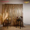 Curtain & Drapes 8x10ft Light Gold Sequin Backdrop Baby Shower/Dance Team Pography Background For Birthday Party Wedding DecorCurtain