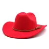 2022 Vintage Western Cowboy Hat for Men's szerokość 8 cm dżentelmena Jazz Hats Panama Cowgirl Cloche Church Sombrero Hombre Caps