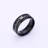 8mm Stainless Steel Band Rings Electrocardiogram Design 5 Colors for Choose Mixed Size 50pcs/lot