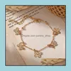 Anklets Jewelry Temperament 중공 나비 패션 풋 체인 골드 시어 비치 anklet for Women Drop Delivery 2021 QW8DJ