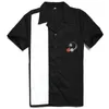 メンズカジュアルシャツボールメンズシャツレトロショートスリーブマジック8ダイスデザインブラックホワイトパターンヒップホップパーティークラブシャツ人ズELDD22
